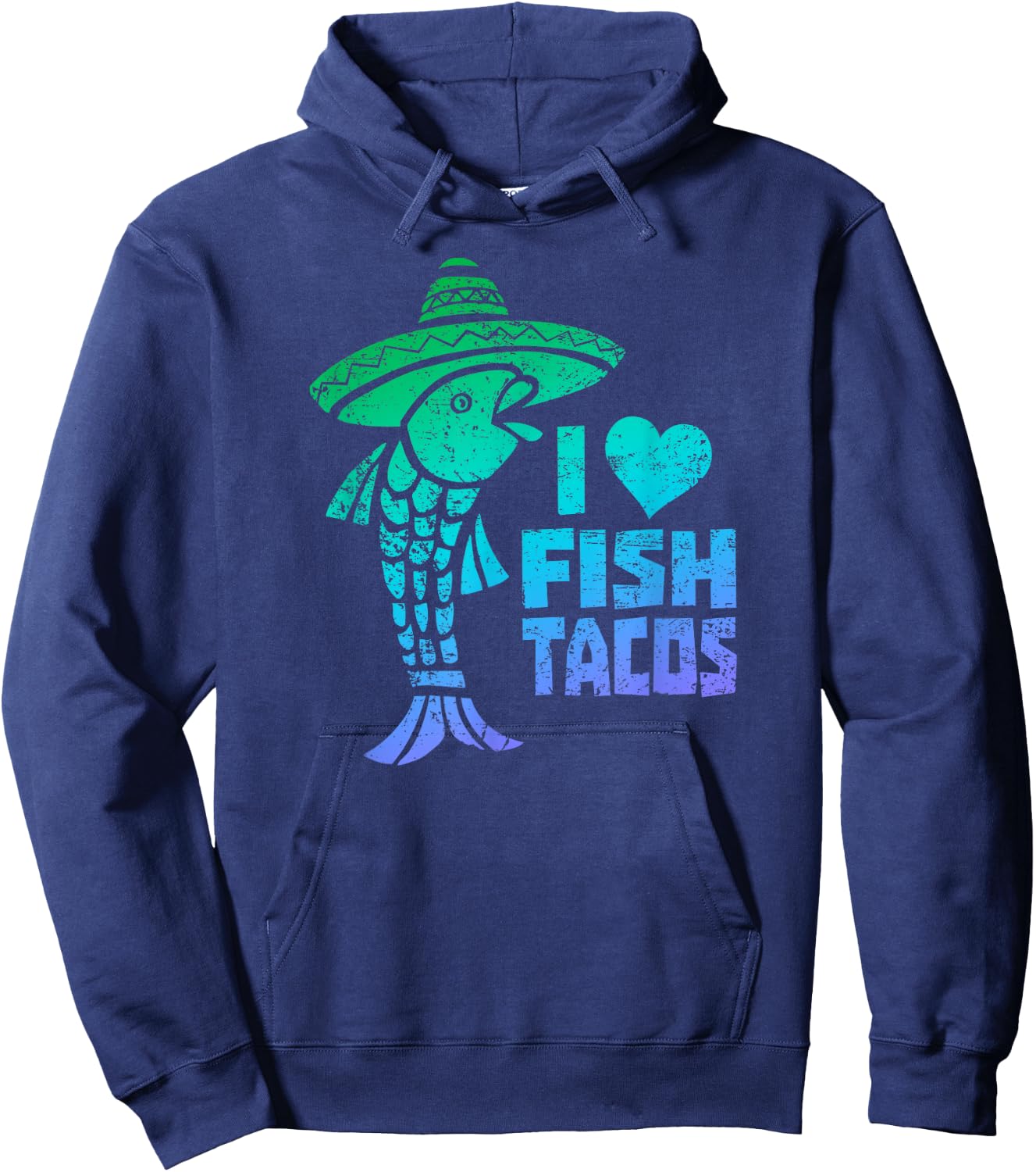 I Love Fish Tacos - Funny Fish Taco Hoodie - Hoodie | Navy