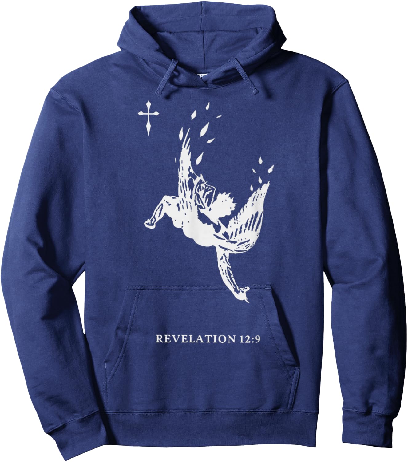 Revelations 12:9 - Fallen Angel Satan Biblical Art Hoodie - Hoodie | Navy