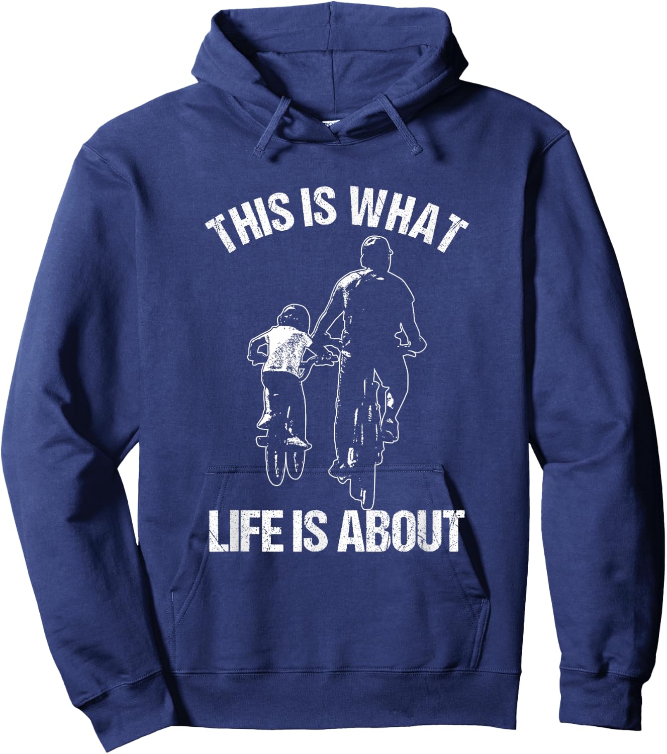 Mountain Bike MTB Bicycle Driving Bike Rider Father and Son Hoodie - Hoodie | Navy