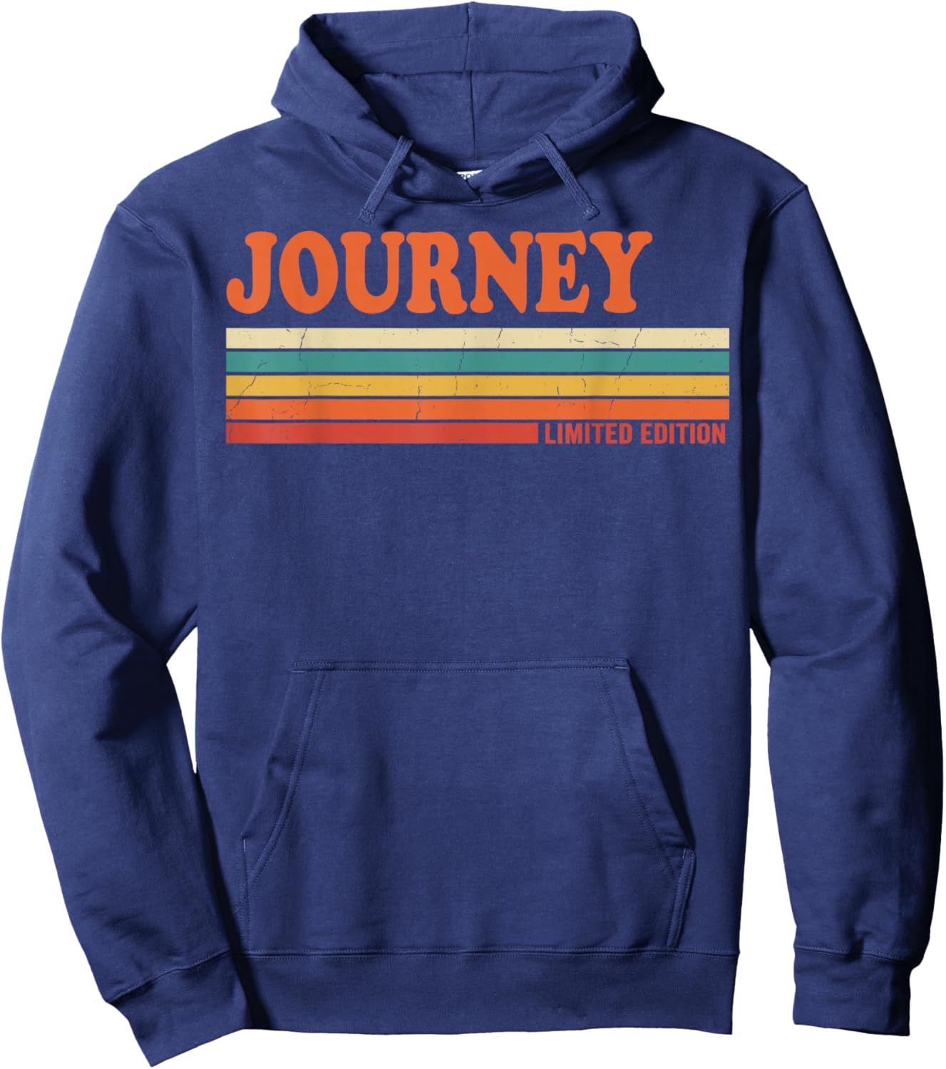 Journey Retro Personalized First Name Vintage Stripes Hoodie - Hoodie | Navy