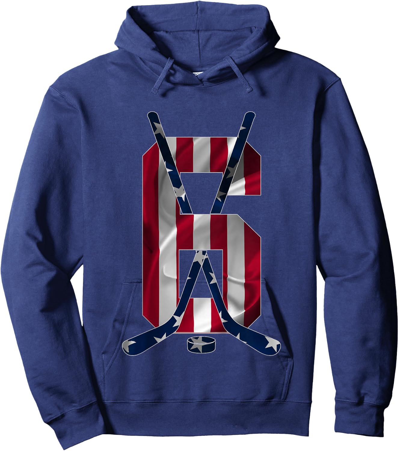 Number 6 Years Ice Hockey 6th Birthday Hoodie - Hoodie | Navy