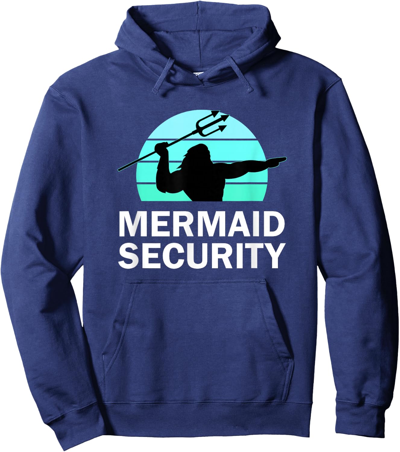 Mermaid Security Boys Swimmer Dad Merdad Trident Hoodie - Hoodie | Navy