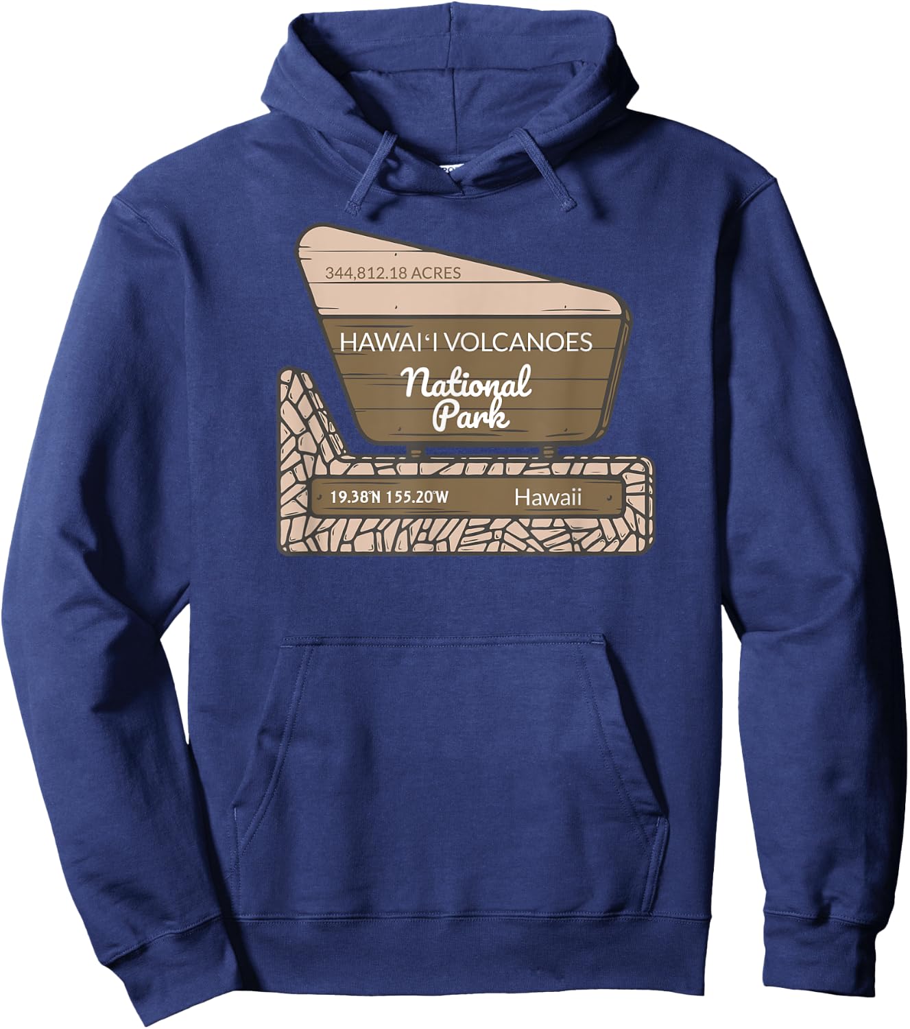 Hawaii Volcanoes National Park Hawaii Park Entrance Sign Hoodie - Hoodie | Navy