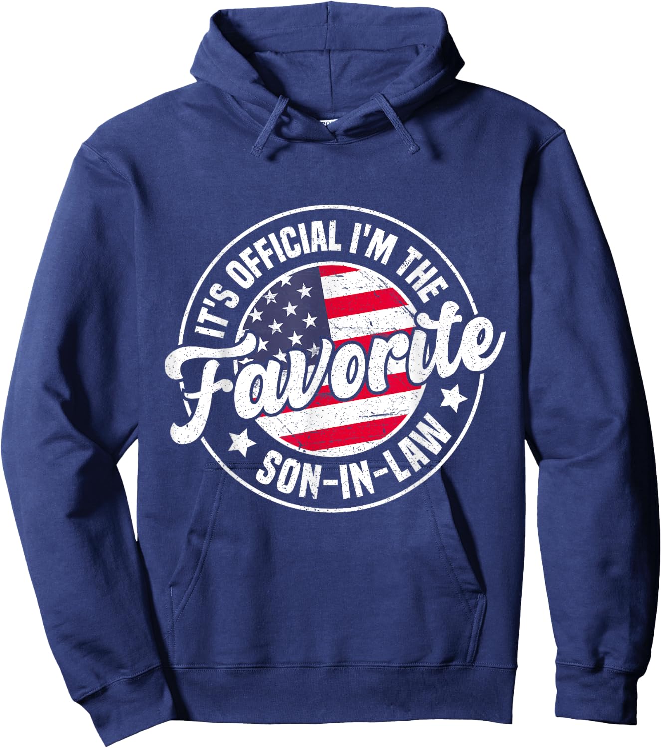 It's Official I'm The Favorite Son-In-Law Funny Vintage Hoodie - Hoodie | Navy