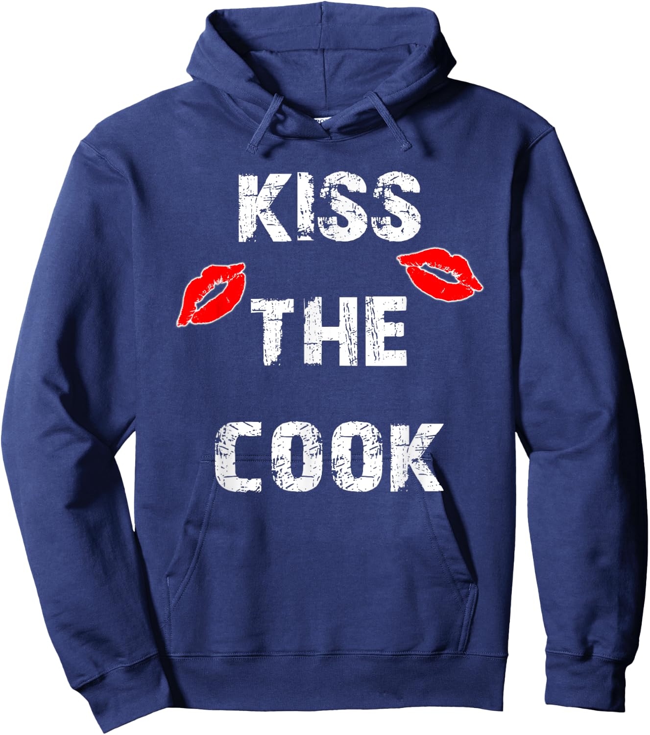 Kiss The Cook Funny Culinary Cooking Hoodie - Hoodie | Navy