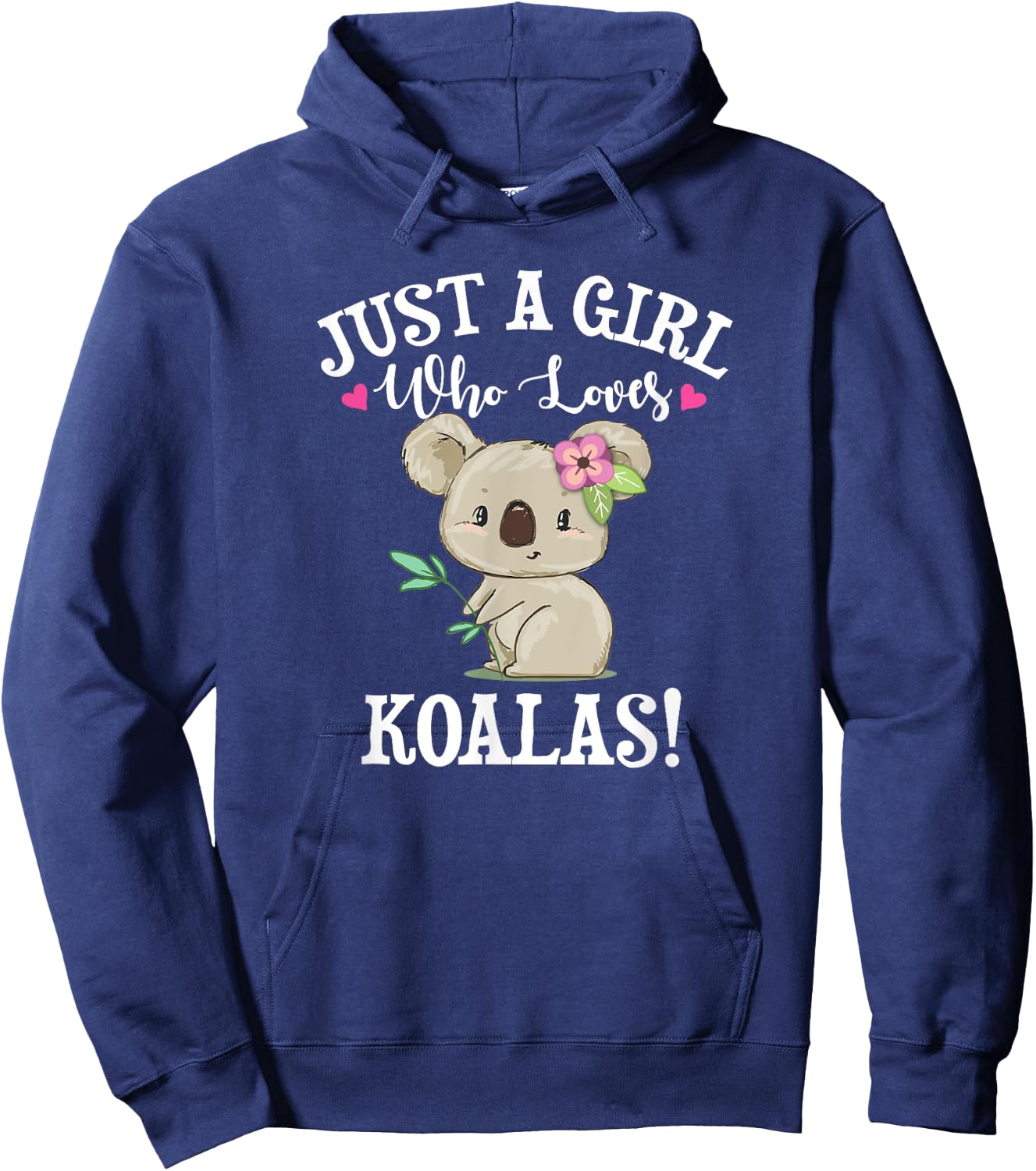 Cute Cartoon Funny Girl Who Loves Koala Bears Lover Hoodie - Hoodie | Navy