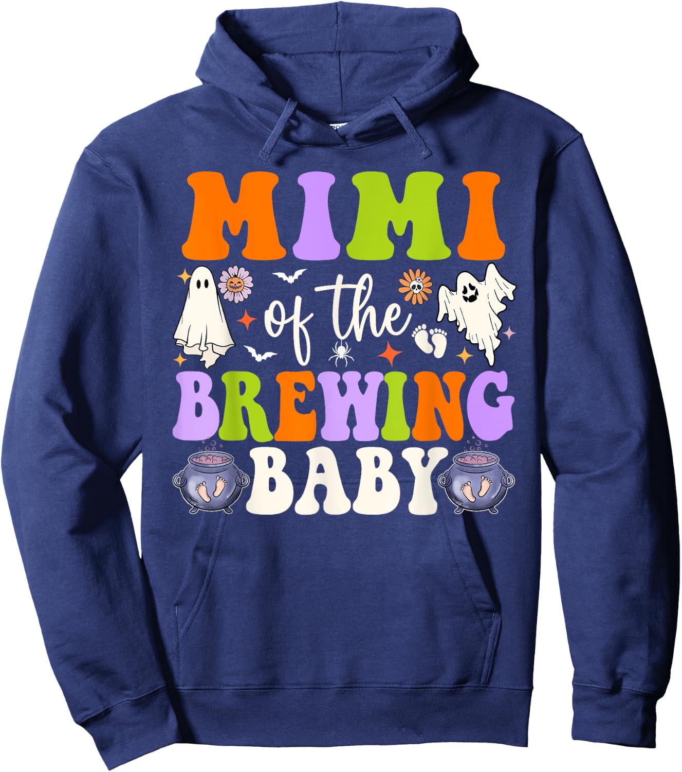 Mimi of the Brewing Baby Halloween Theme Baby Shower Spooky Hoodie - Hoodie | Navy