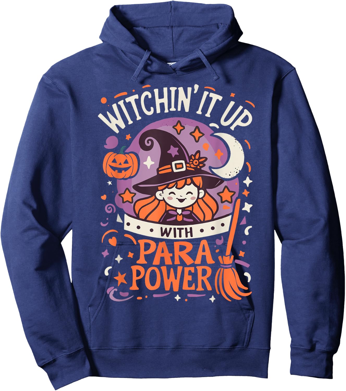 Halloween Team Paraprofessional School Men Women Spooky Fun Hoodie - Hoodie | Navy