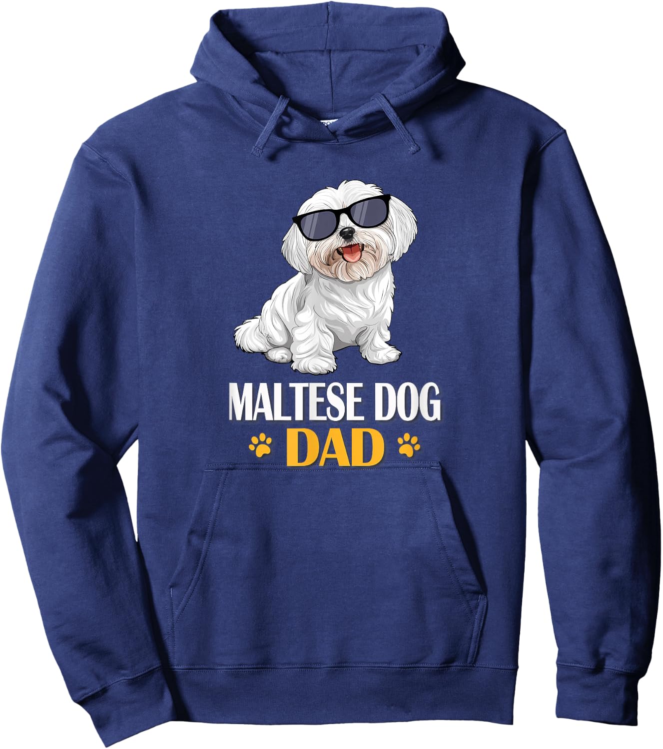 Funny Cute Sunglasses Dad Maltese Lover Hoodie - Hoodie | Navy