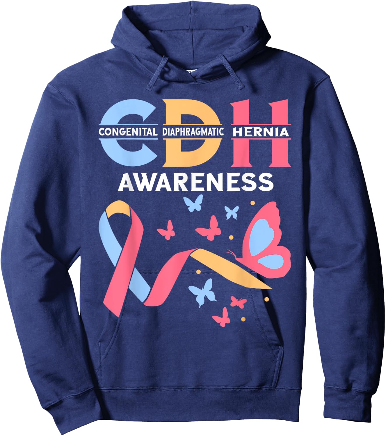 Congenital Diaphragmatic Hernia Awareness CDH Supporter Hoodie - Hoodie | Navy