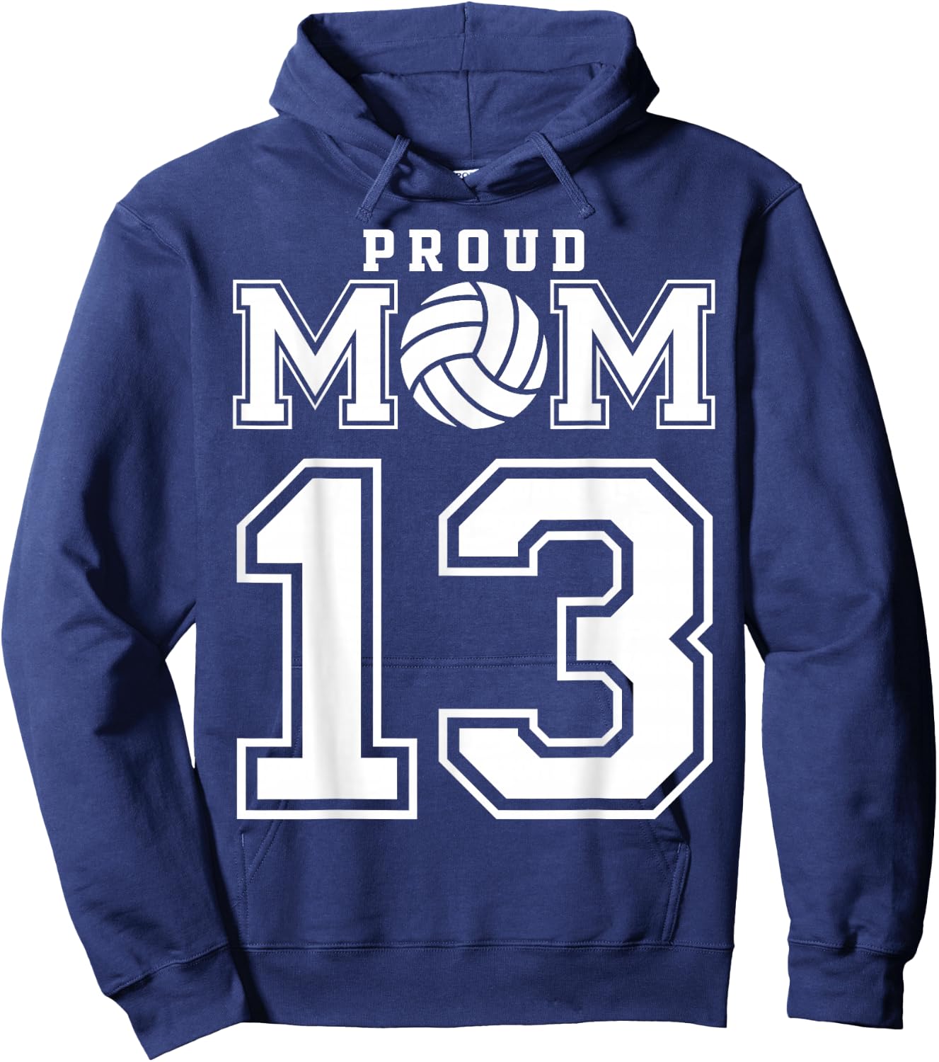 Custom Proud Volleyball Mom Number 13 Personalized Women Hoodie - Hoodie | Navy