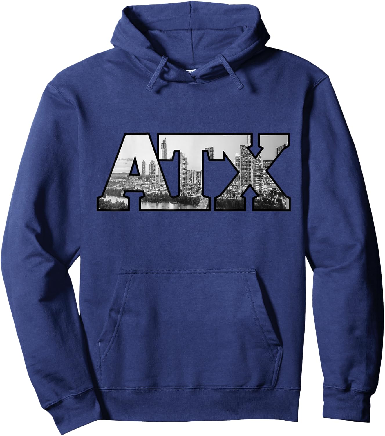ATX Austin City Skyline of Austin, Texas Hoodie - Hoodie | Navy