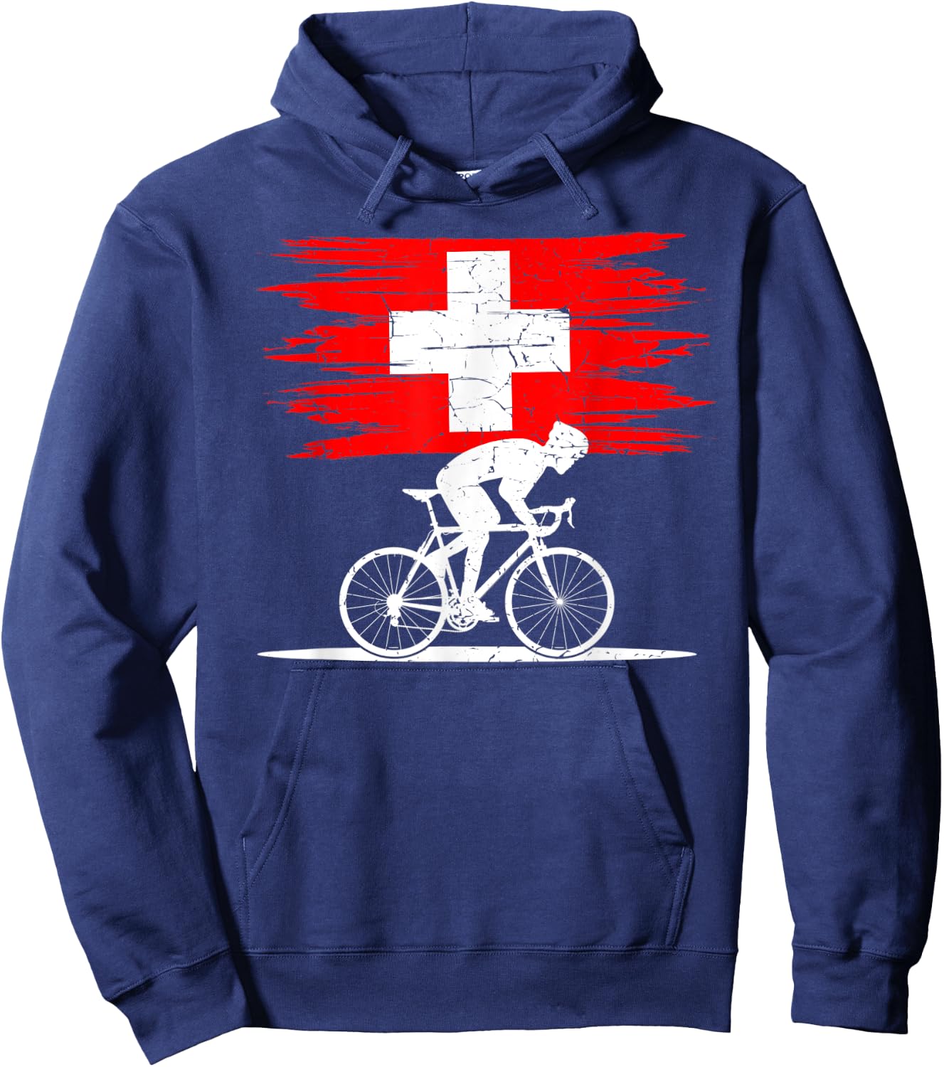 Switzerland Road Biker, Racing Velo, Rider Velo Bicycle Hoodie - Hoodie | Navy