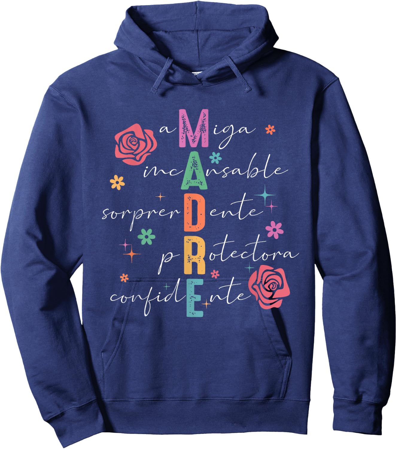 Spanish Mothers Day Retro Madre Amiga Incansable Mothers Day Hoodie - Hoodie | Navy