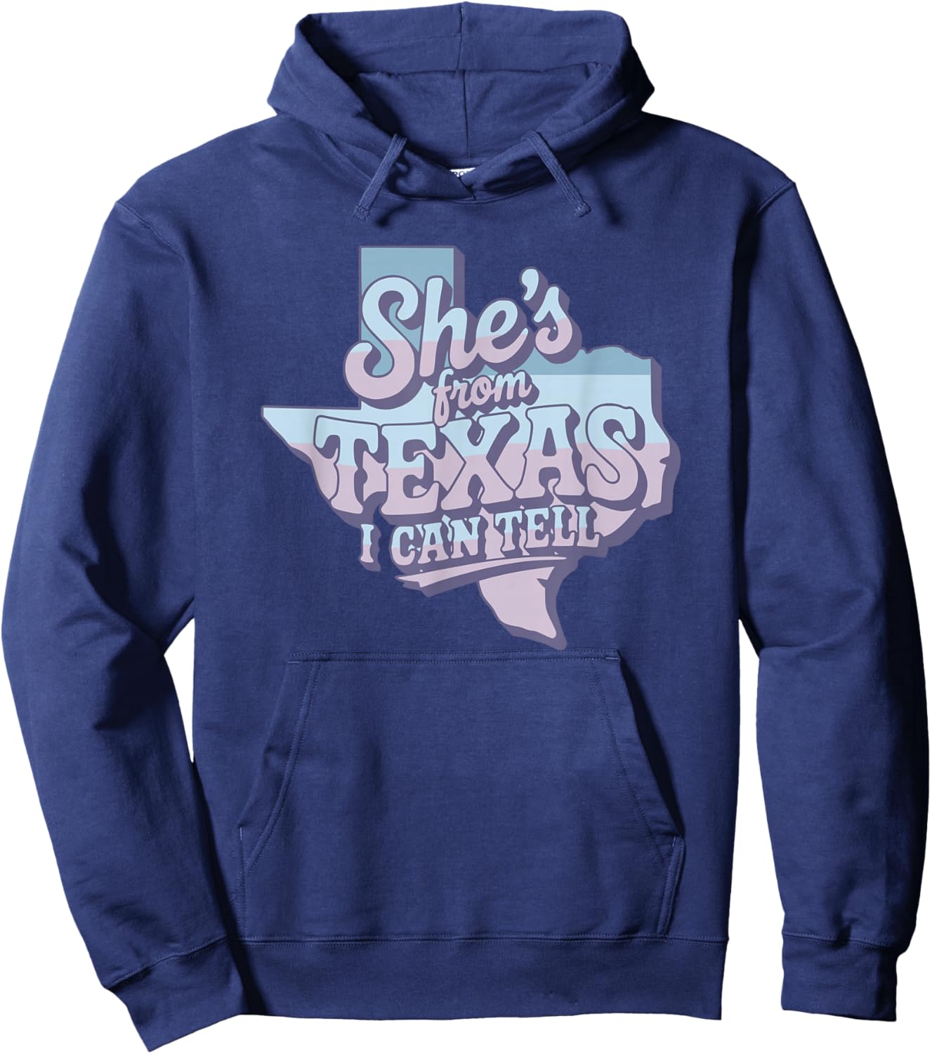 Purple She's from Texas I Can Tell Retro Hoodie - Hoodie | Navy