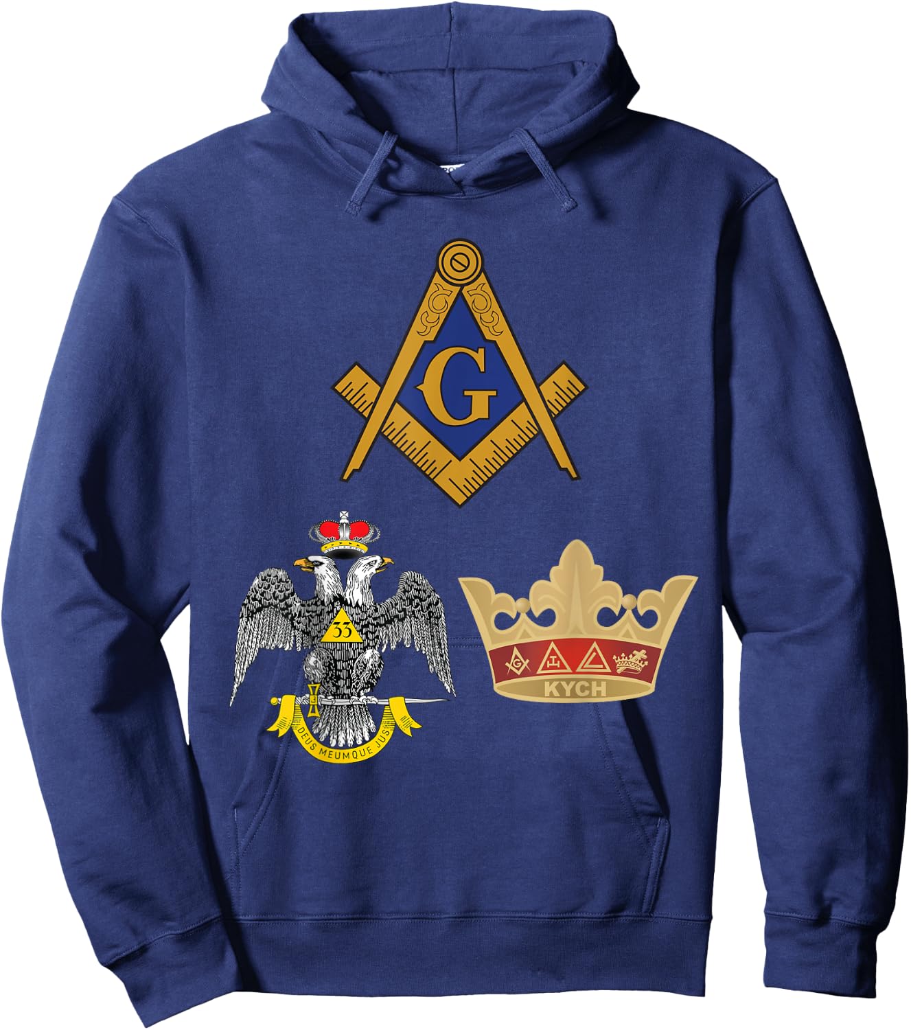 Mason 33rd KYCH Masonic Scottish York Rite Knights AASR WD Hoodie - Hoodie | Navy
