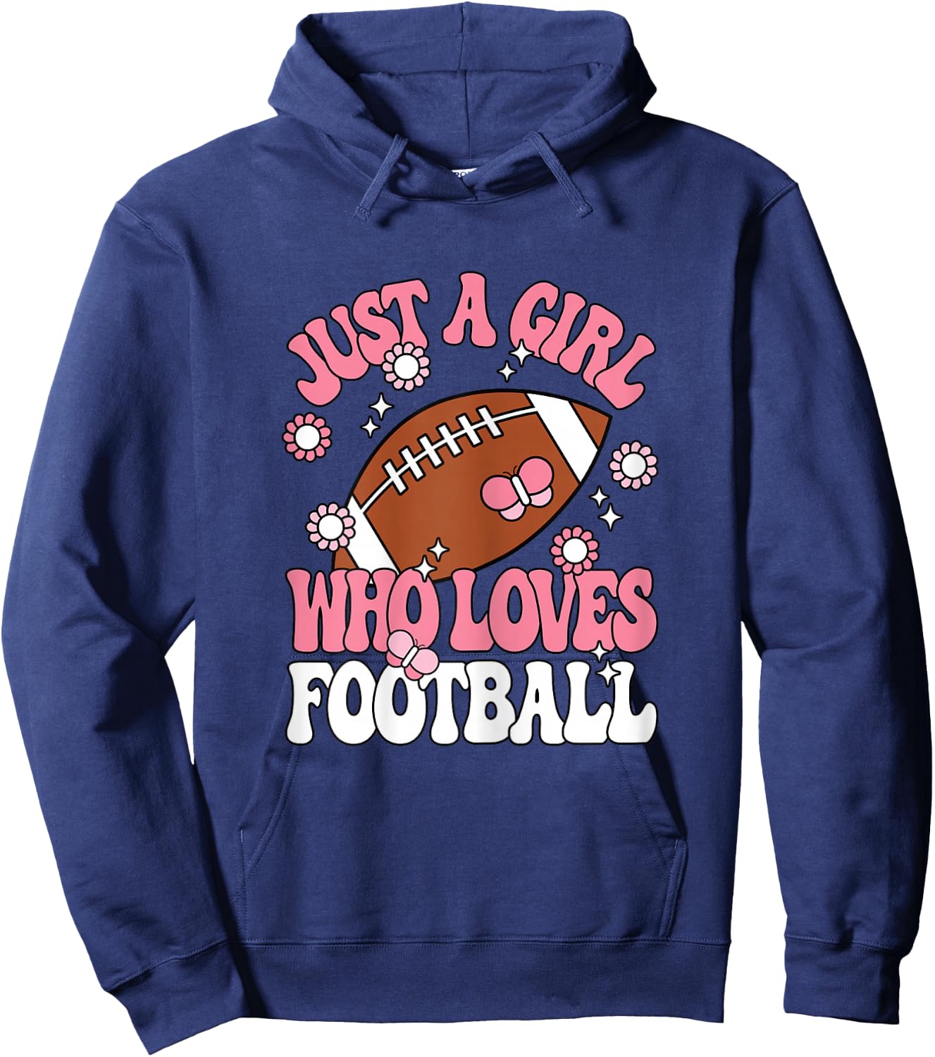 Just A Girl Who Loves Football American Football Girls Kids Hoodie - Hoodie | Navy
