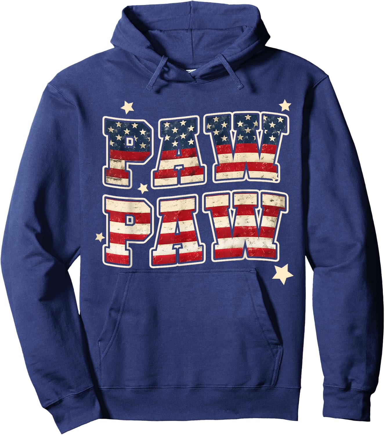 Paw Paw Vintage American Flag Grandpa Father's Day Men Hoodie - Hoodie | Navy