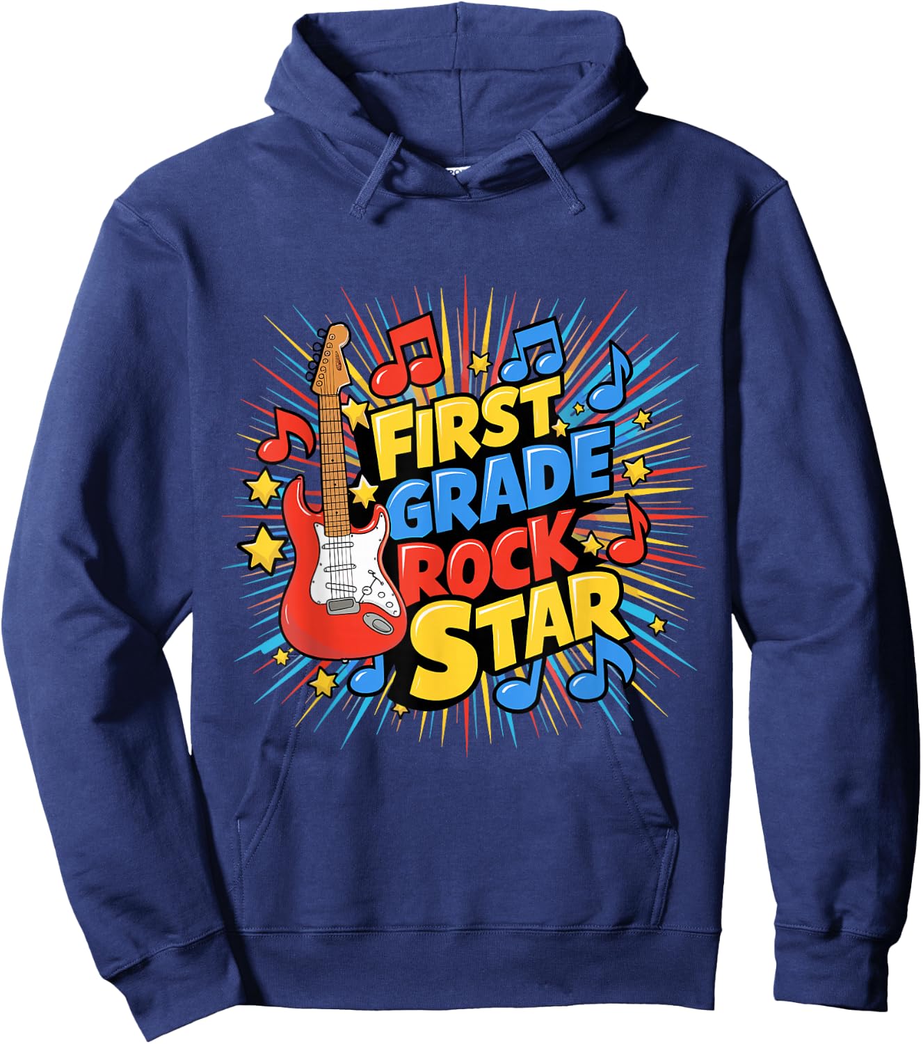 First Grade Rockstar Teacher Student Men Women Boys Girls Hoodie - Hoodie | Navy