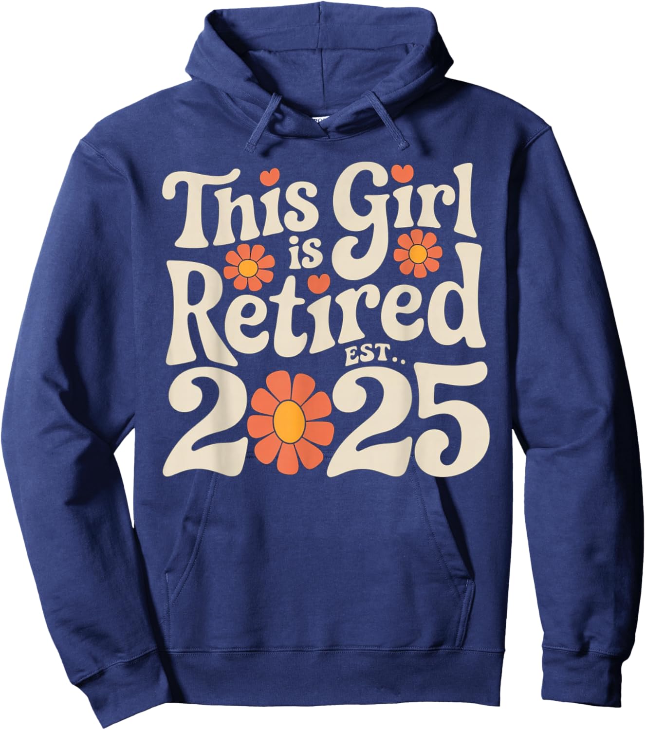 Retirement 2025 Mom Grandma Flowers Apparel Retired 2025 Women's Retro Floral Black Size Small Hoodie - Hoodie | Navy