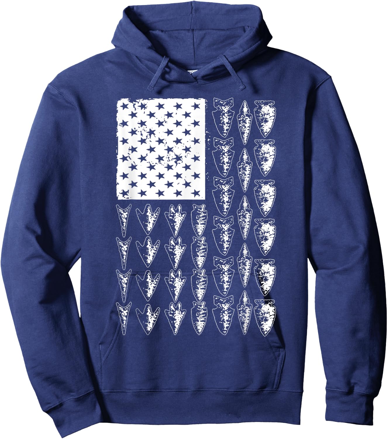 Cool Arrowhead Women Bowhunt Arrow Hunting USA Flag Hoodie - Hoodie | Navy
