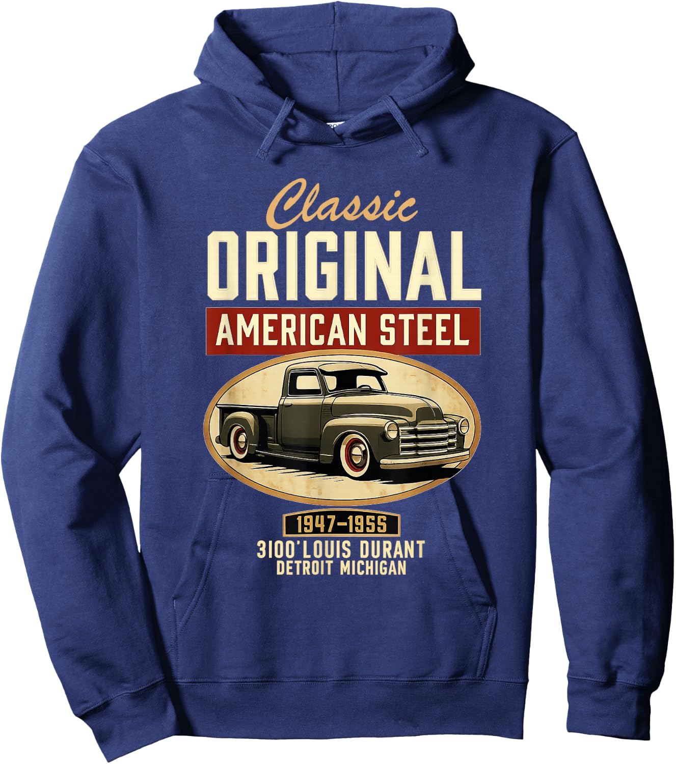 Vintage Classic Original American Old Pickup Truck 1940s Car Hoodie - Hoodie | Navy