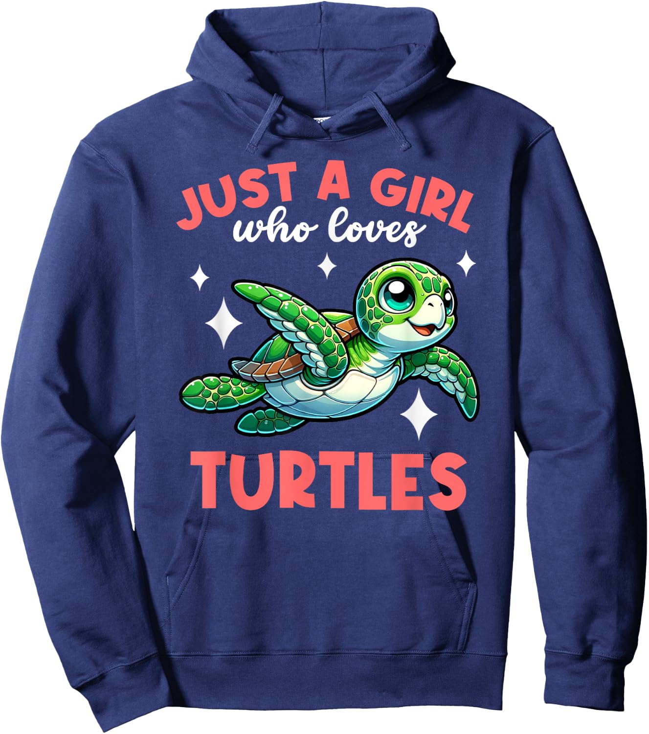 Just A Girl Who Loves Turtles Sea Turtle Lover Graphic Hoodie - Hoodie | Navy