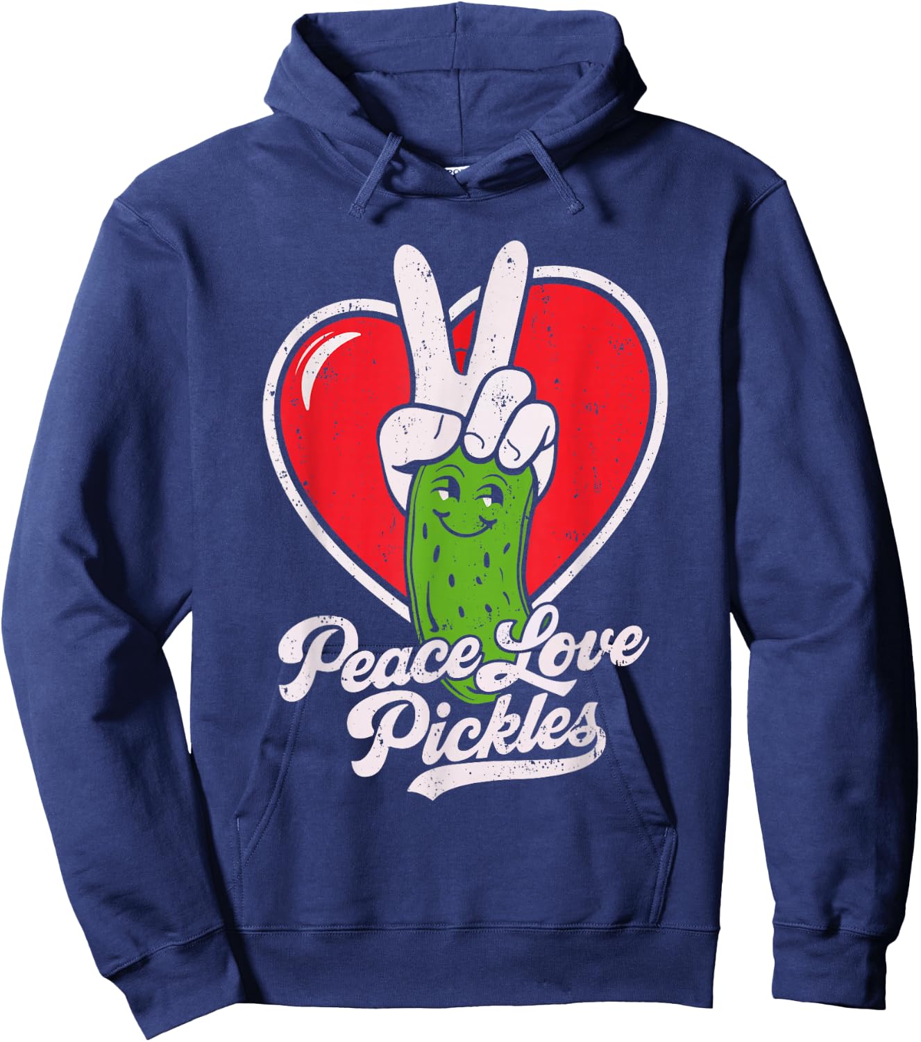Peace Love Pickles Shirt Men Women Kids Cucumber Lover Hoodie - Hoodie | Navy