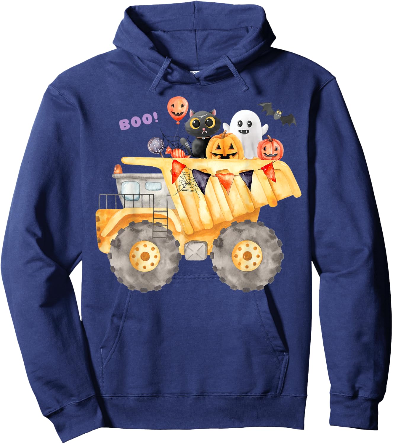Dump Truck or Treat Halloween Candy Construction Boys Kids Hoodie - Hoodie | Navy