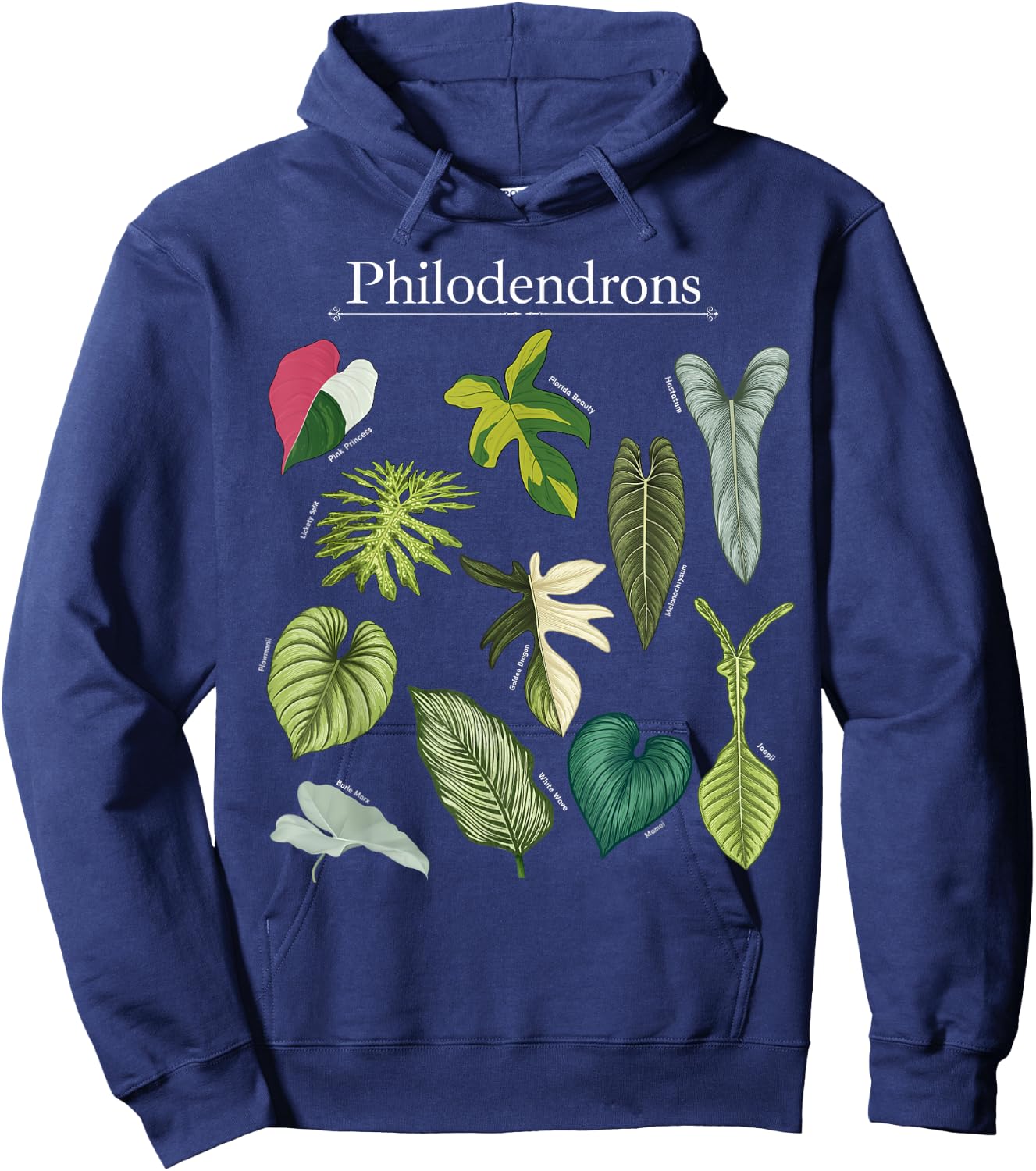 Philodendron Varieties Florida Beauty Joepii House Plants Hoodie - Hoodie | Navy
