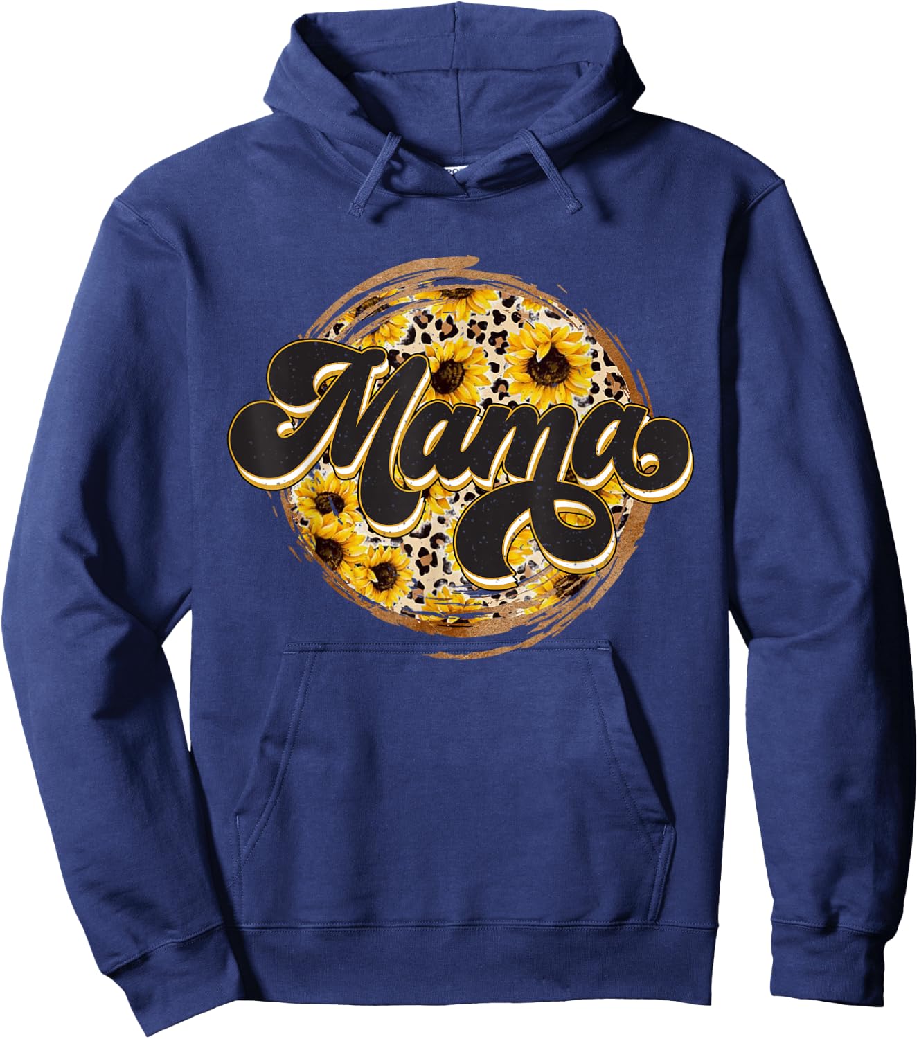 Cute Mama Cow Print Sunflower Leapard Mother's day Hoodie - Hoodie | Navy