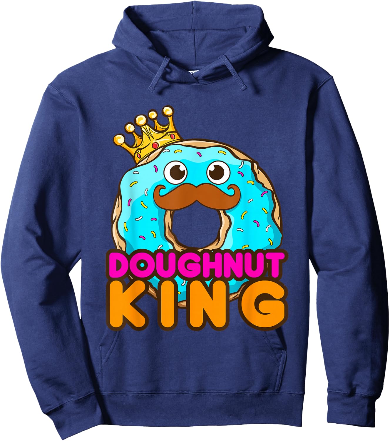 Doughnut King Funny Donut Donuts Men Boys Hoodie - Hoodie | Navy