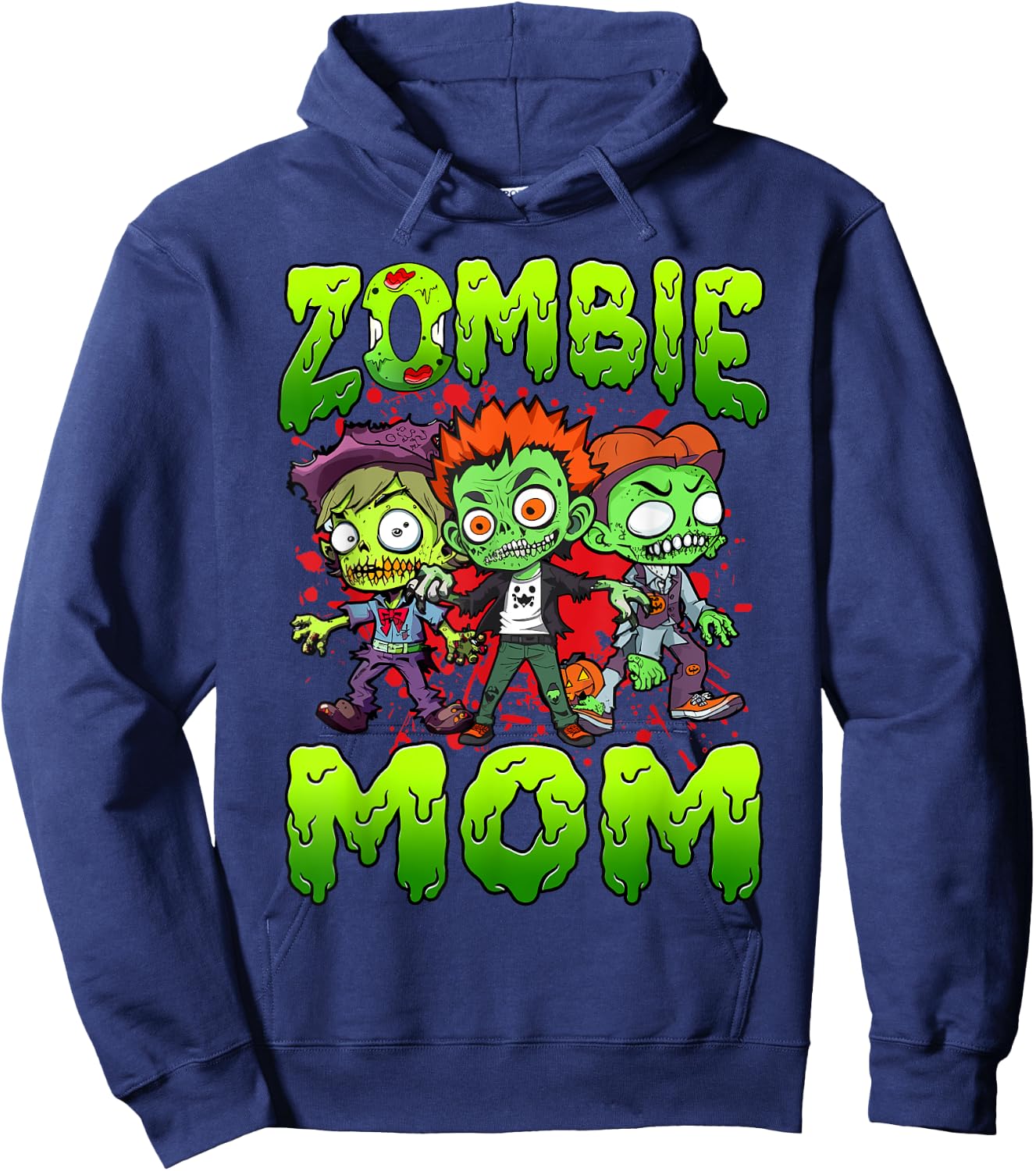 Zombie Mom Halloween Costume Family Matching Hoodie - Hoodie | Navy