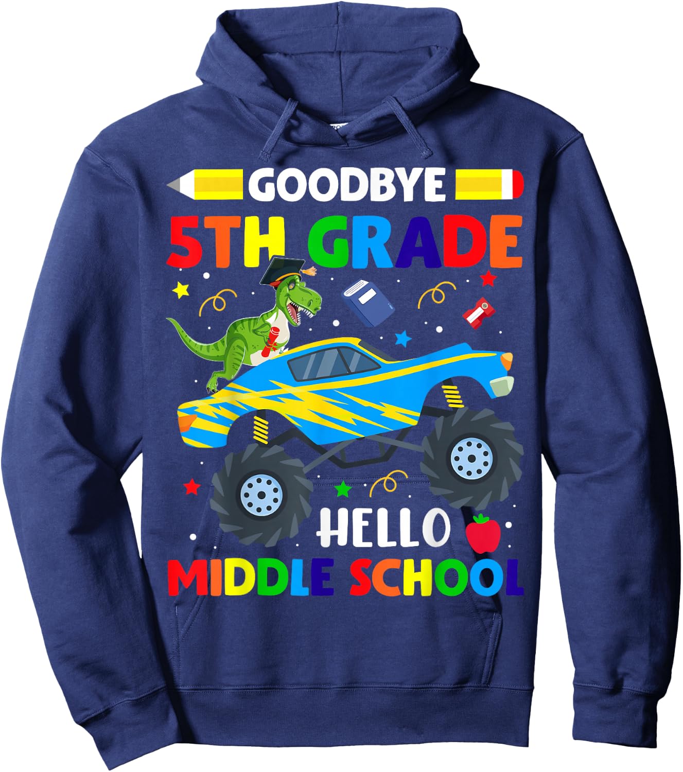 Goodbye 5th Grade Hello Middle School Graduation Class 2024 Hoodie - Hoodie | Navy