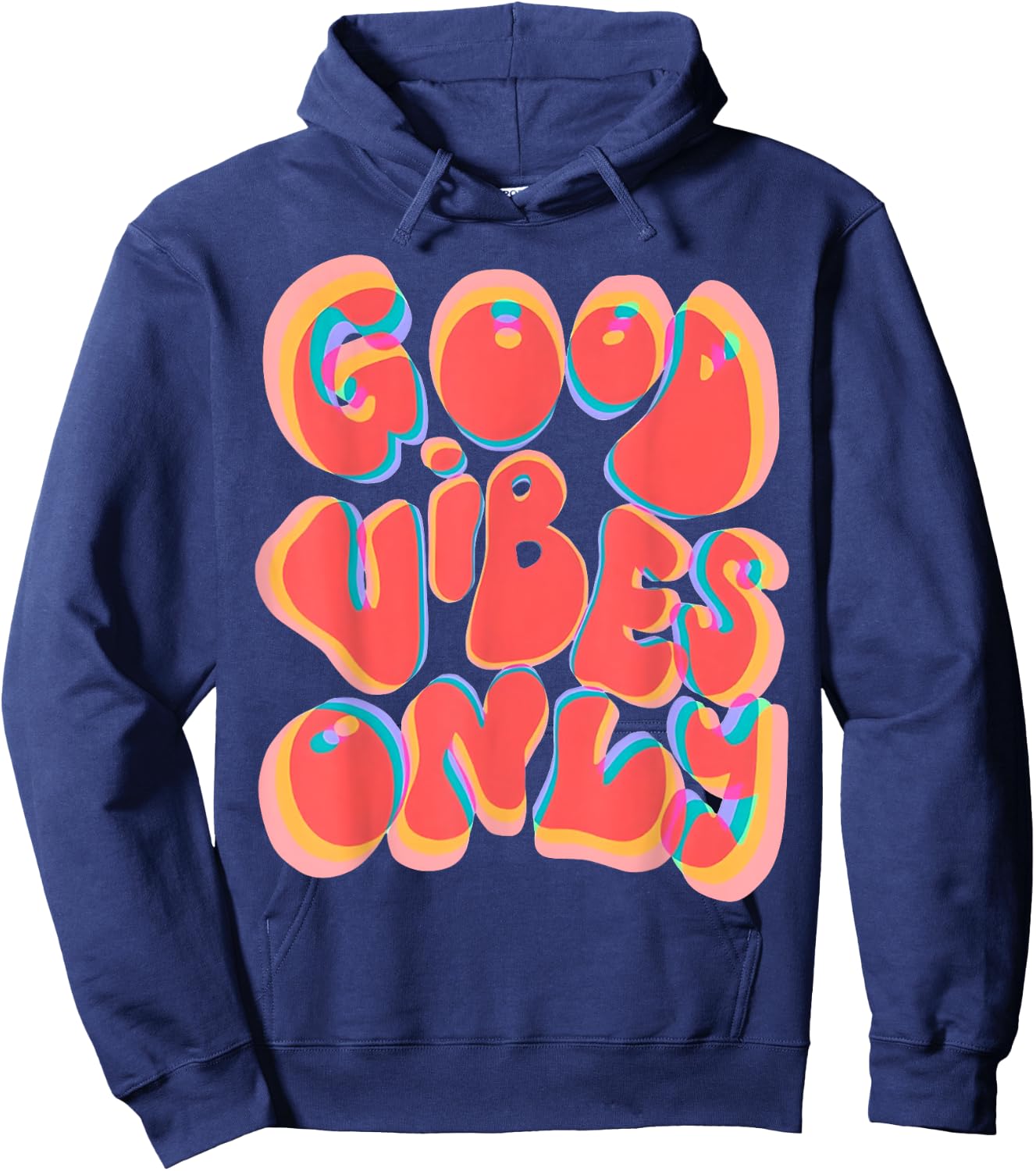 Good Vibes Only Trippy Vaporwave Techno Rave EDM Music Party Hoodie - Hoodie | Navy