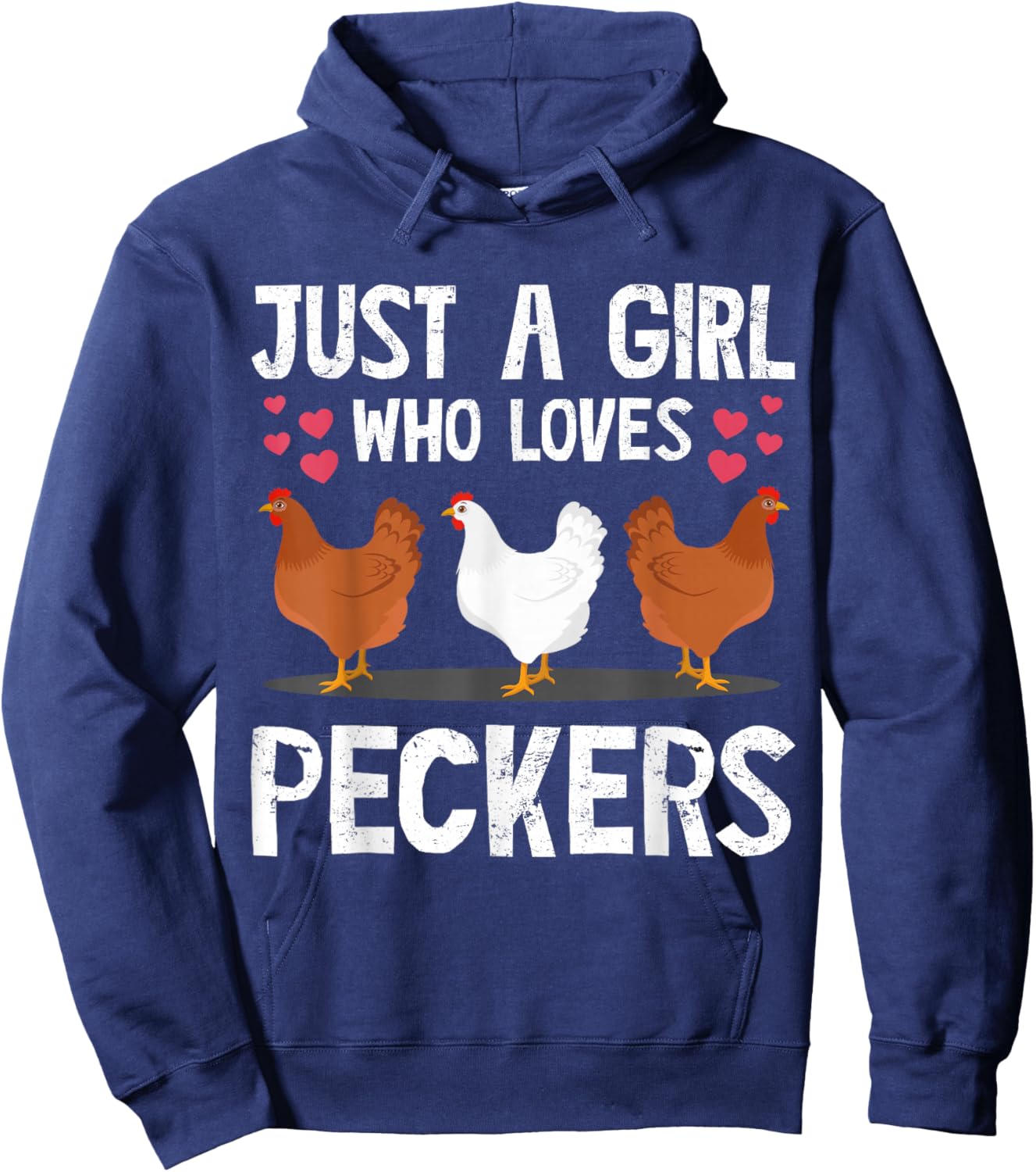 Funny Chicken Owner Art Girls Chicken Lover Farmer Hoodie - Hoodie | Navy