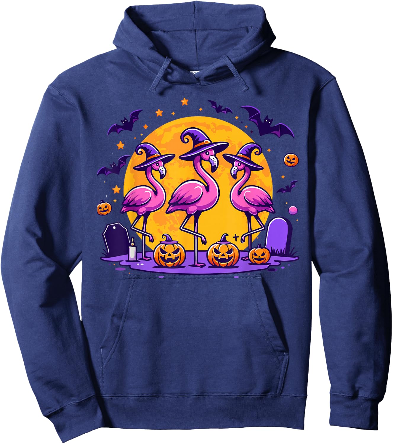 Happy Flamingoween Funny Flamingo Halloween Costume Hoodie - Hoodie | Navy