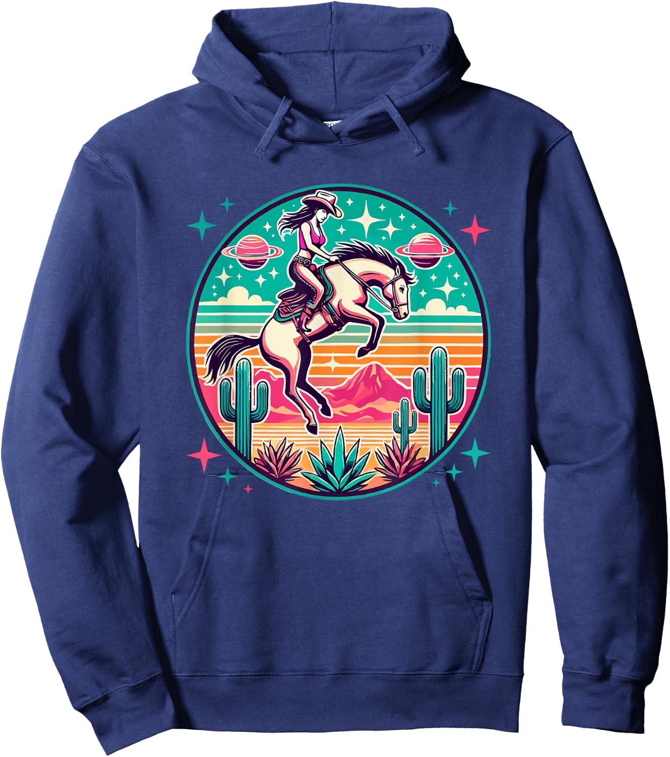Space Cowgirl Outfit Cosmic Costume Galactic Western Riding Hoodie - Hoodie | Navy