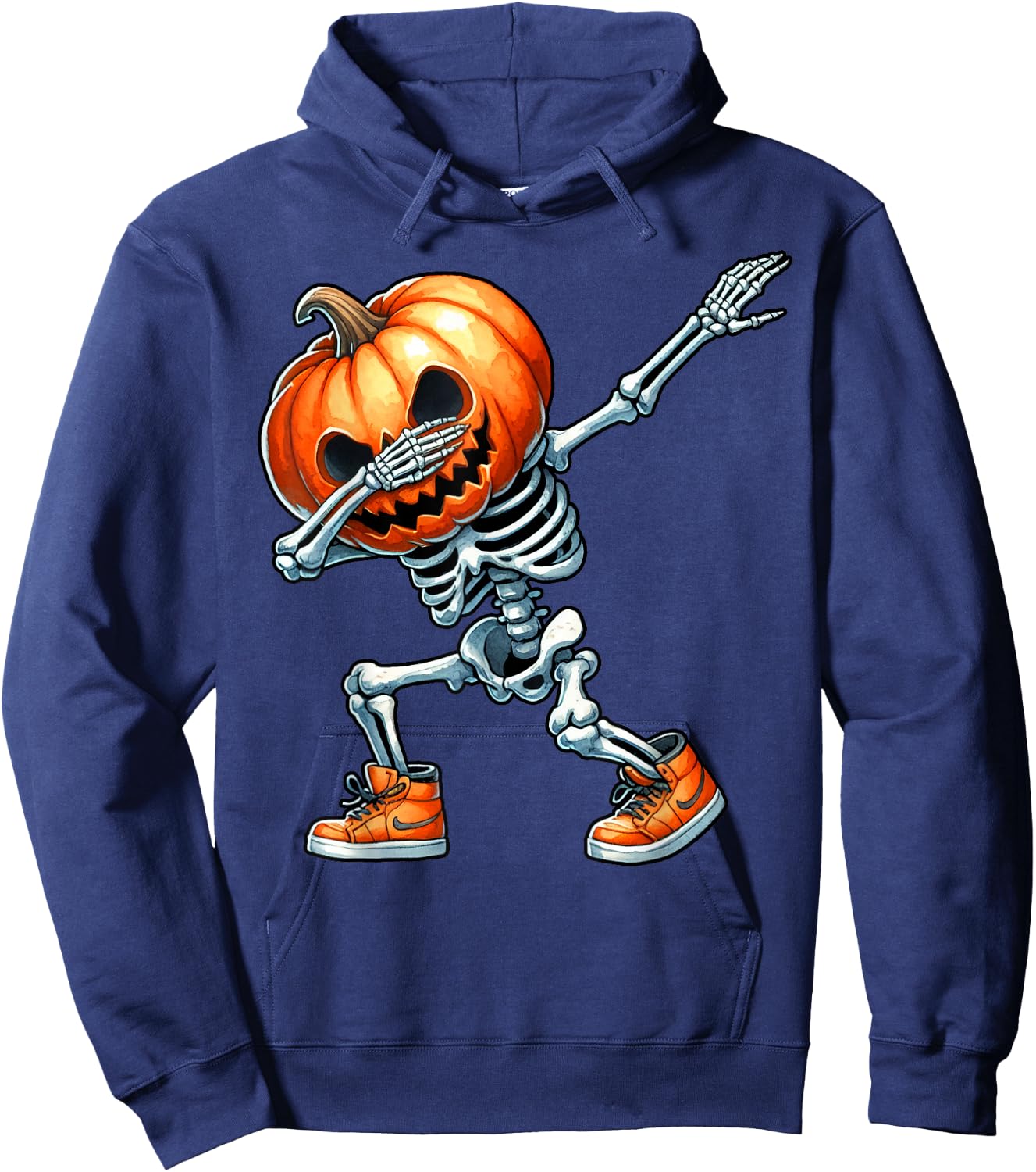 Halloween Boys Dabbing Skeleton Scary Pumpkin Jack O Lantern Hoodie - Hoodie | Navy