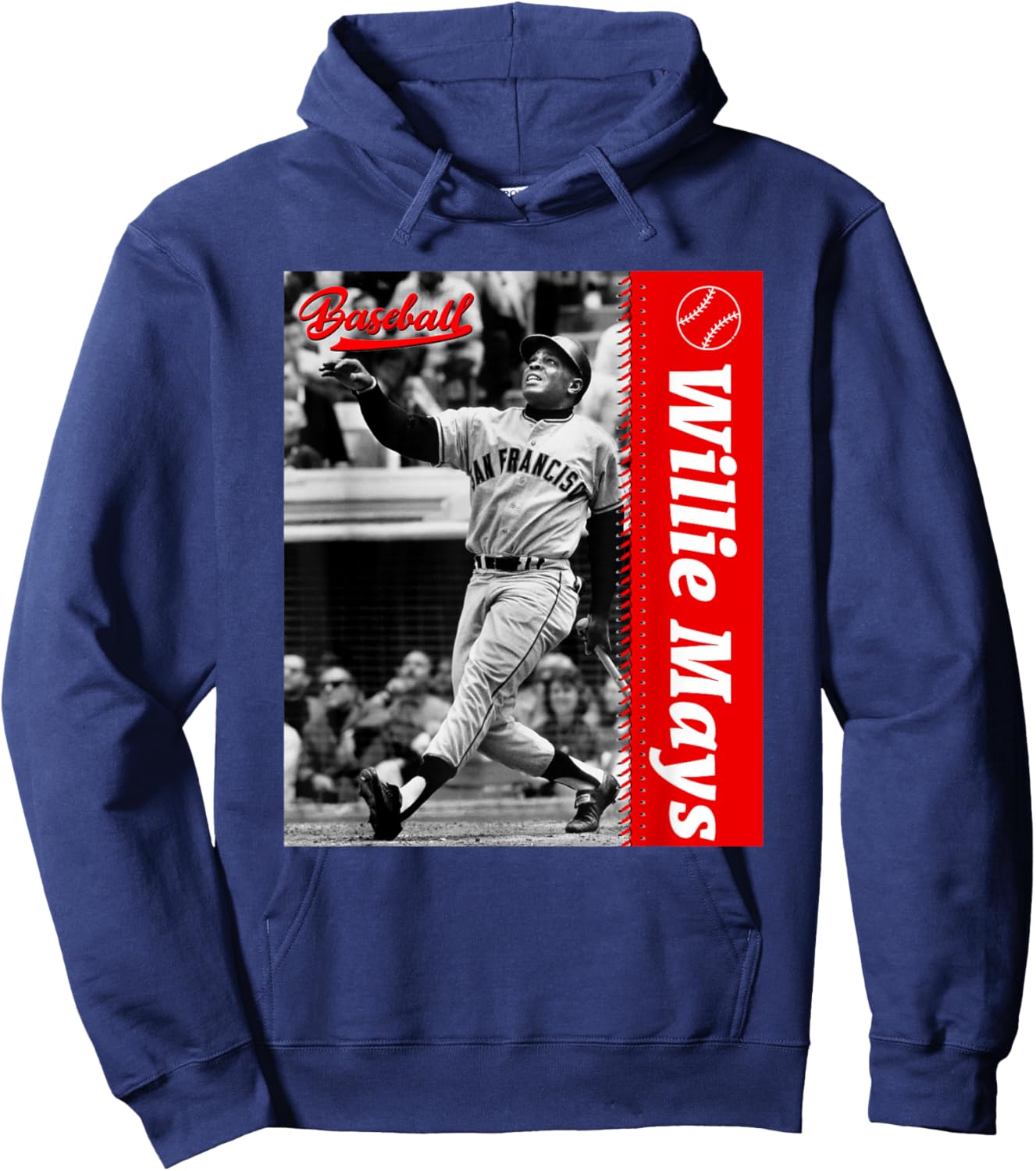 Willie Mays_Baseball_077 Hoodie - Hoodie | Navy