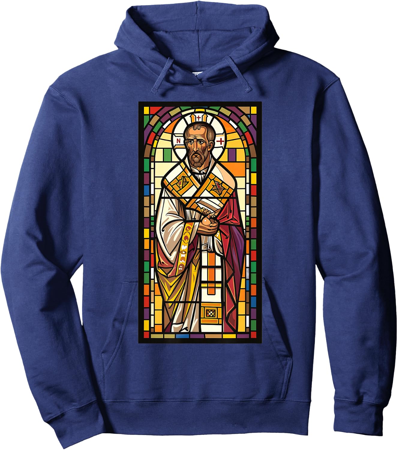 Gregory of Nyssa Stained Glass Hoodie - Hoodie | Navy
