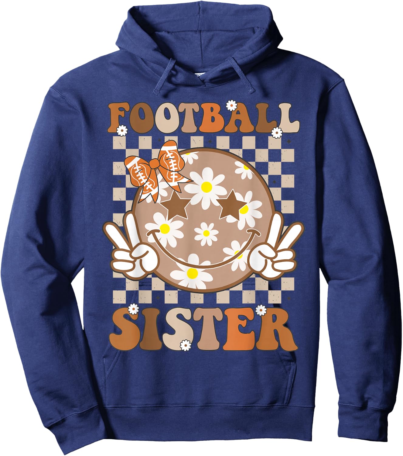 Football Sister Shirt For Girls Women Toddler Sport Lover Hoodie - Hoodie | Navy
