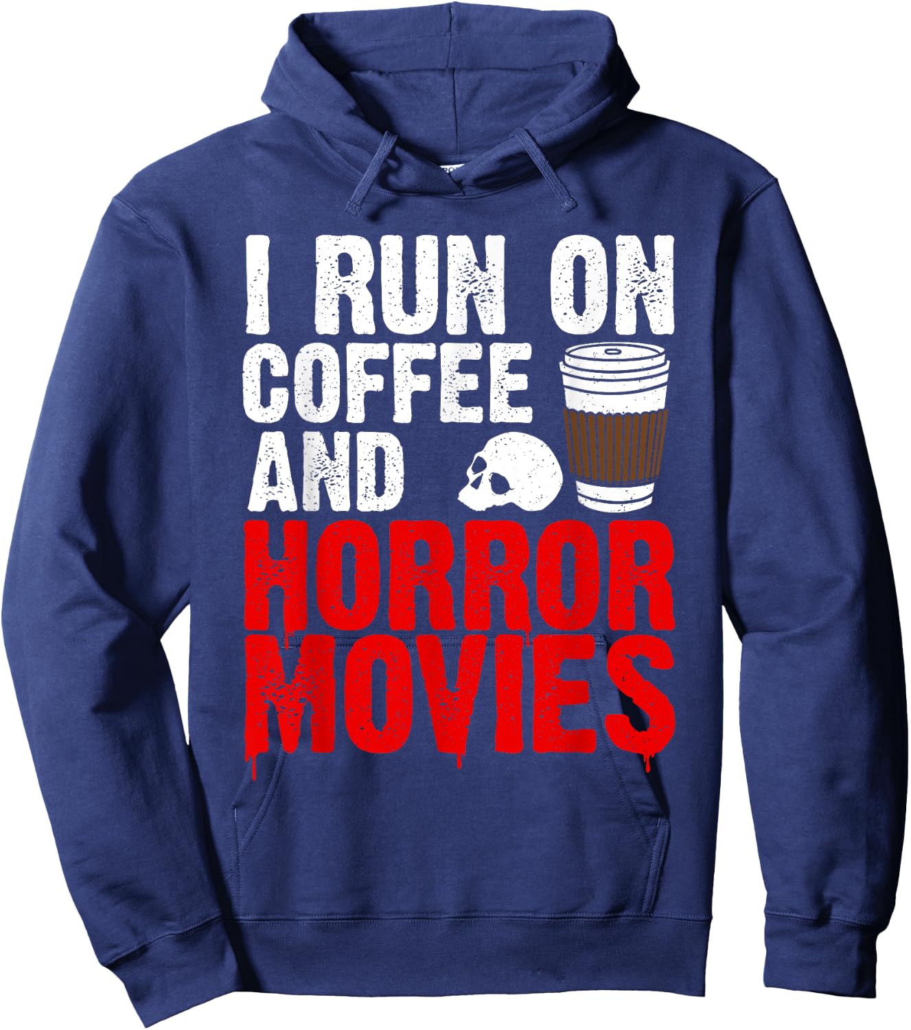 Funny Horror Movie Art Women Coffee Horror Movies Hoodie - Hoodie | Navy