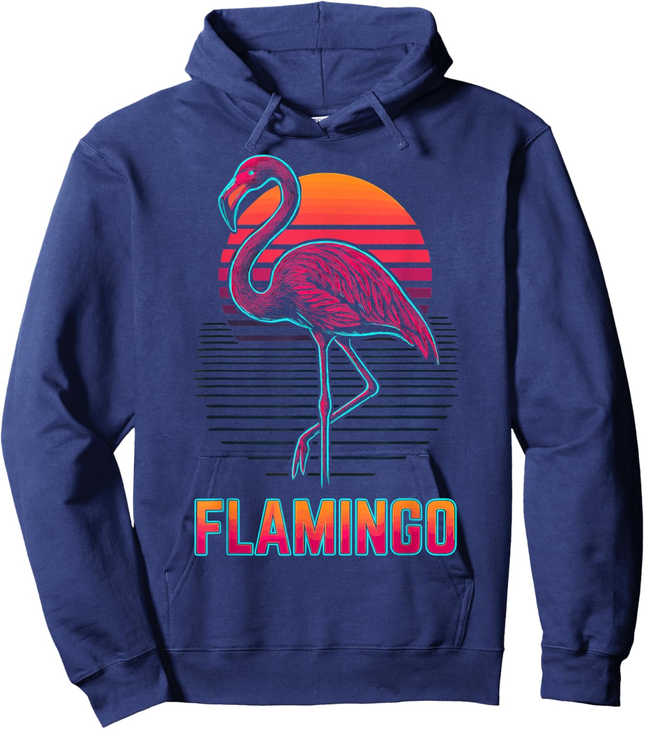 Flamingo Retro Hoodie - Hoodie | Navy