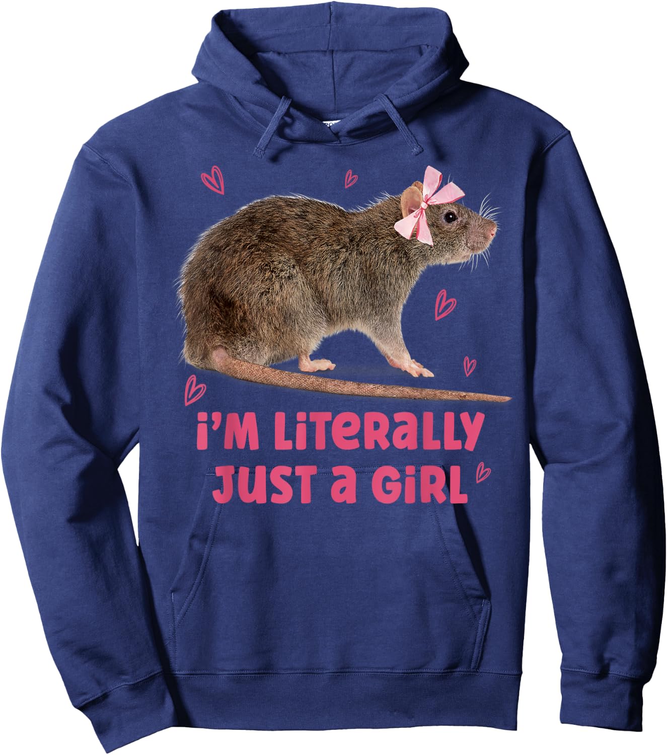I'm Literally Just A Girl Funny Rat Pet Lover Hoodie - Hoodie | Navy