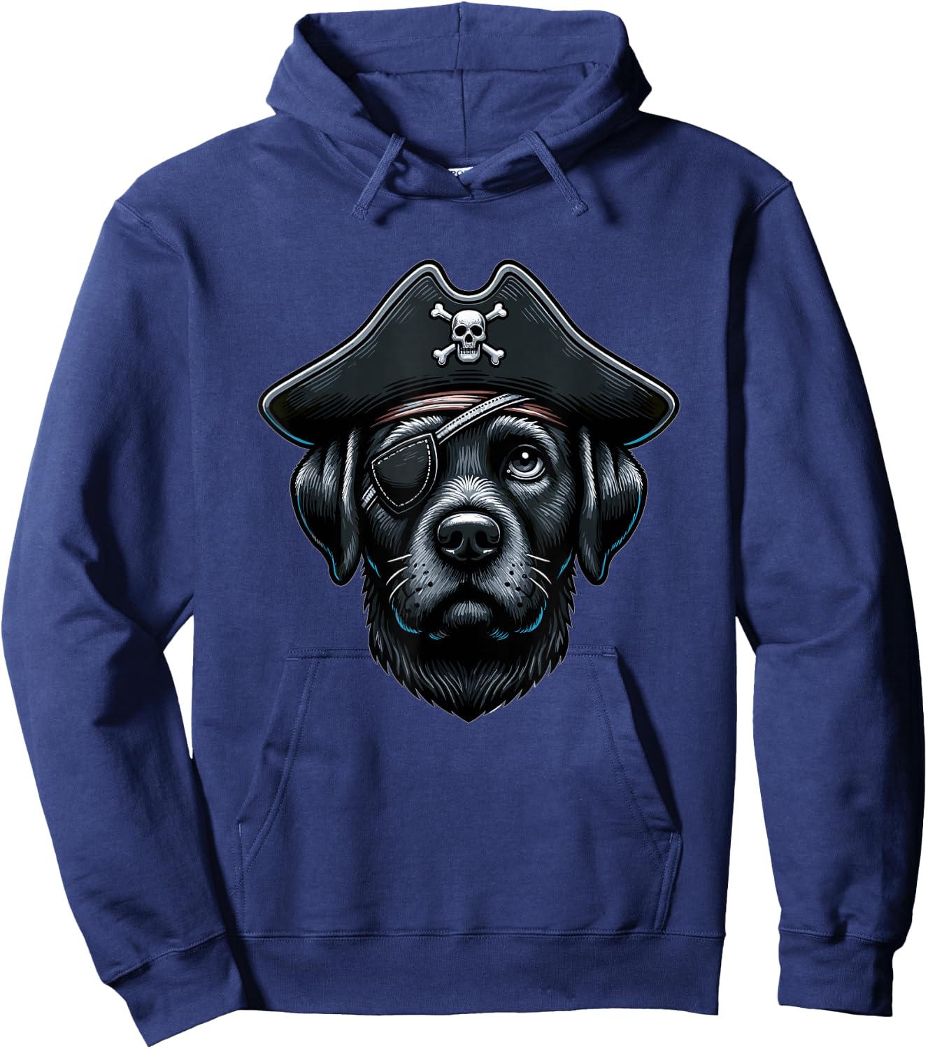 Black Labrador Pirate Dog Halloween Party Women Kids Hoodie - Hoodie | Navy