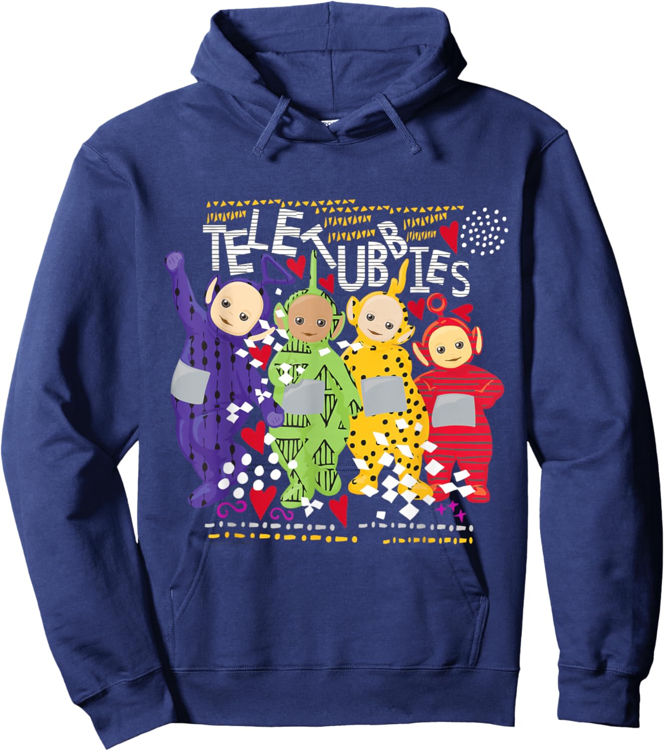 Teletubbies Adult T Shirt - Pattern Overload 3 Hoodie - Hoodie | Navy