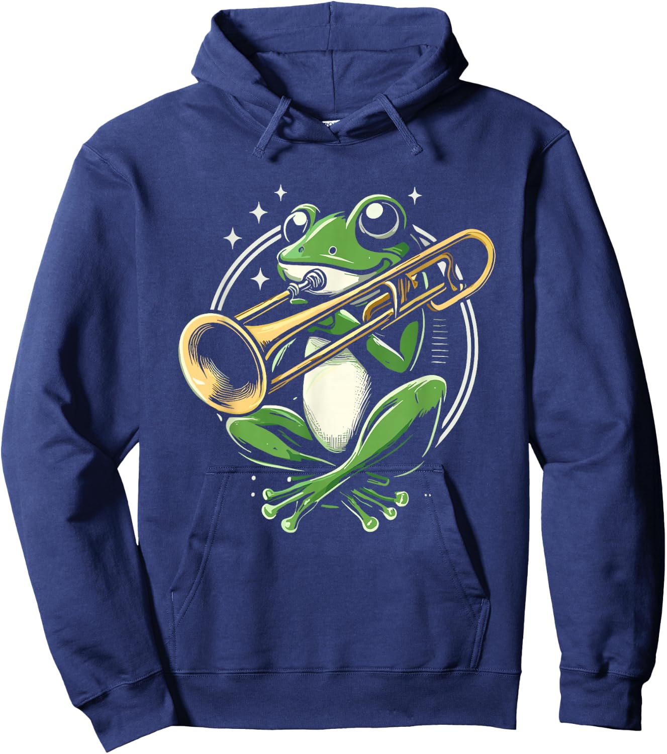 Frog Trombone Player Hoodie - Hoodie | Navy