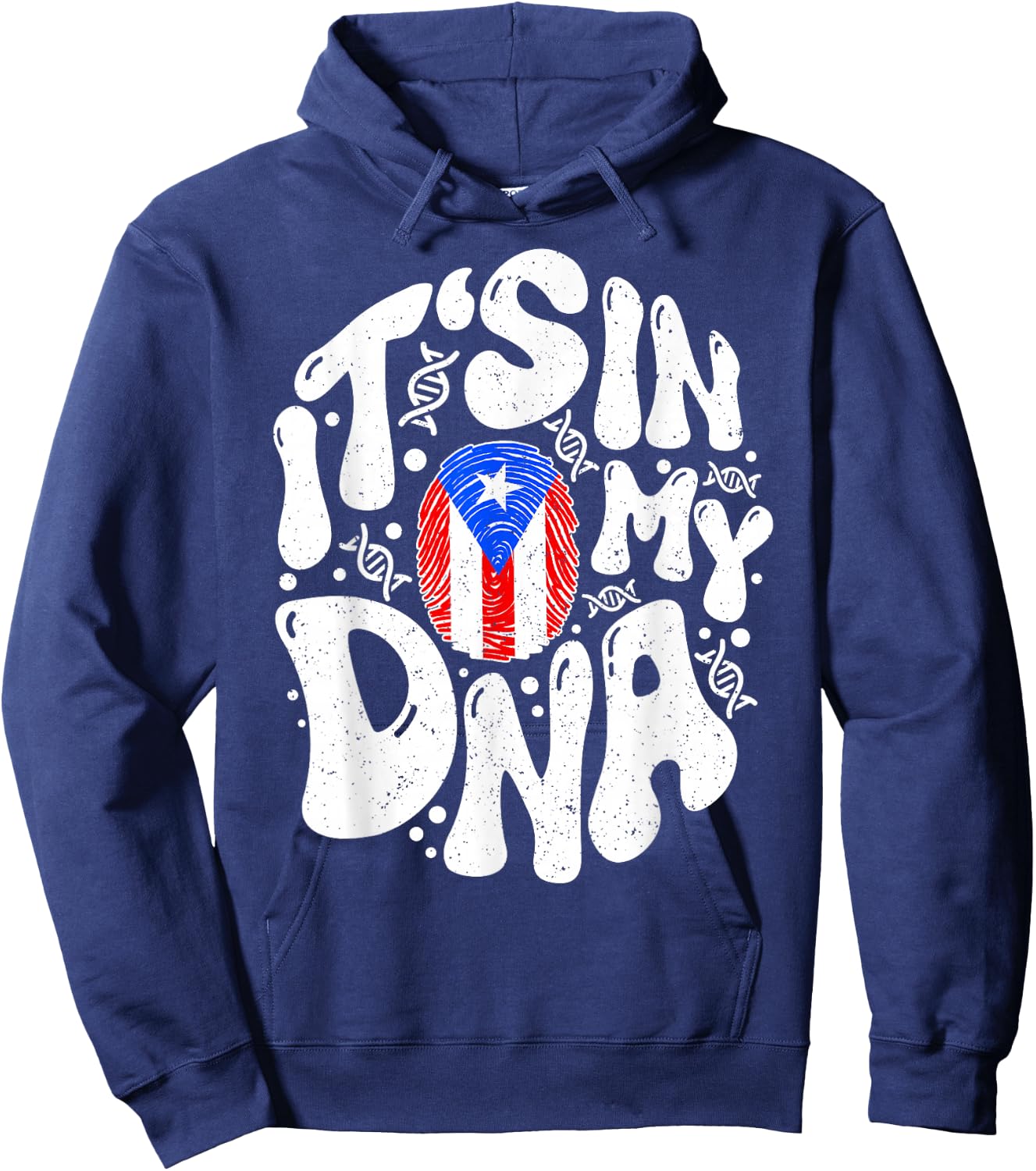 Puerto Rican It's In My DNA Puerto Rico Flag Pride Boricua Hoodie - Hoodie | Navy