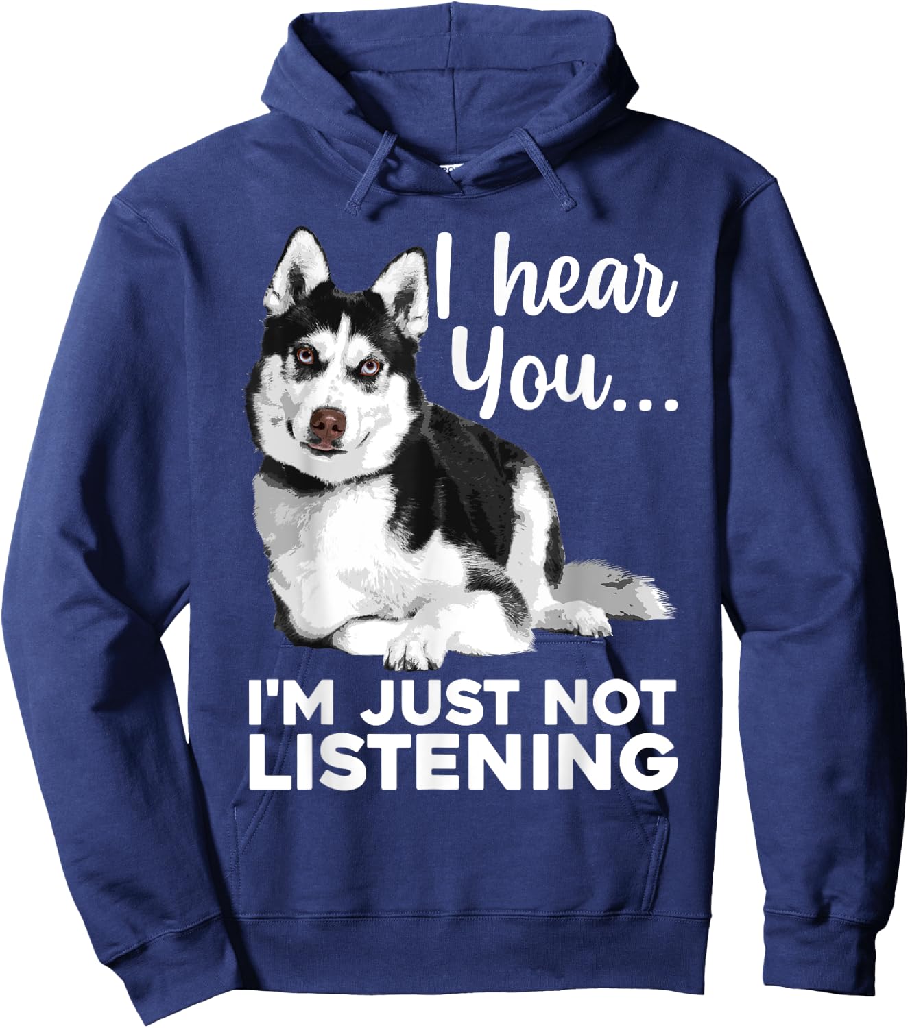 Funny Husky Dog Art Women Kids Siberian Husky Lover Hoodie - Hoodie | Navy
